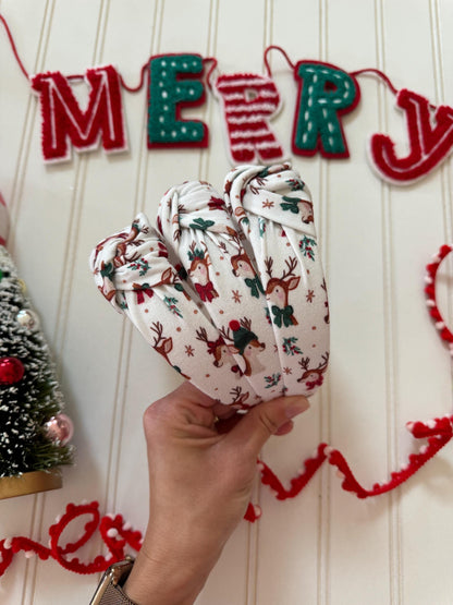 Reindeer Top Knot Headband