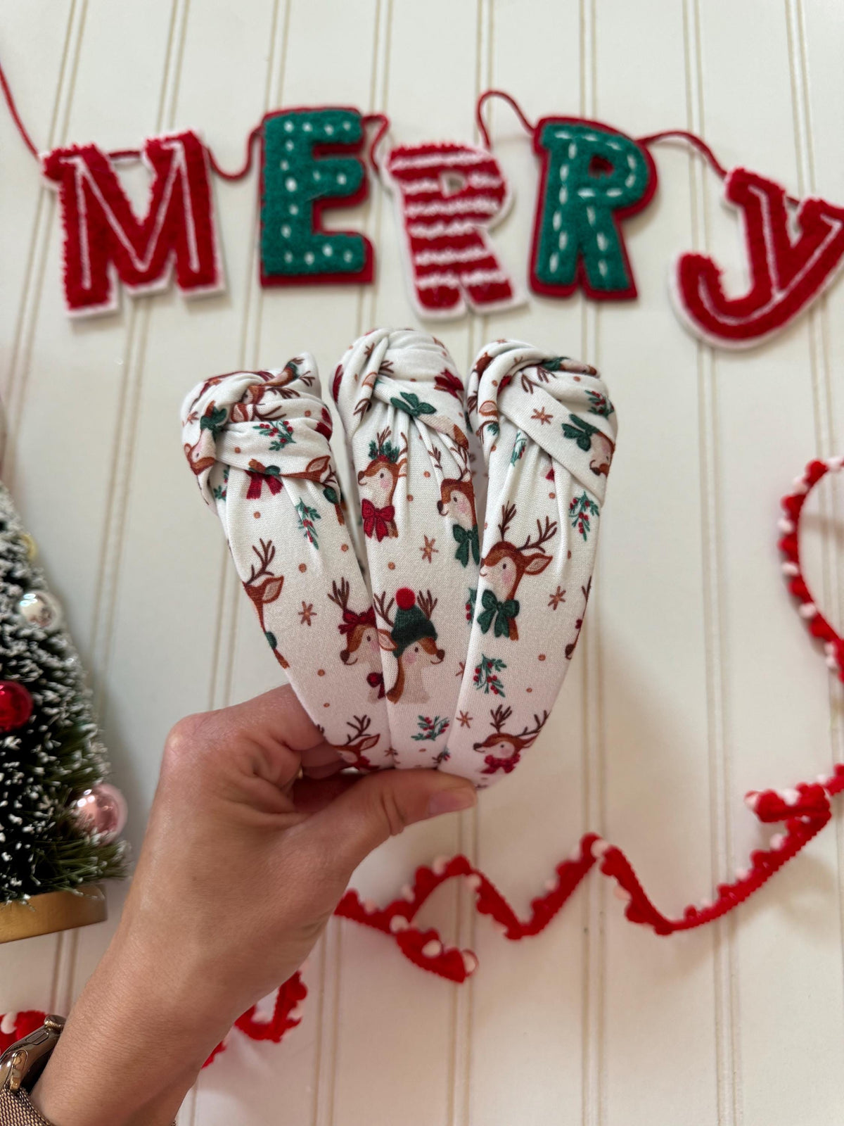 Reindeer Top Knot Headband