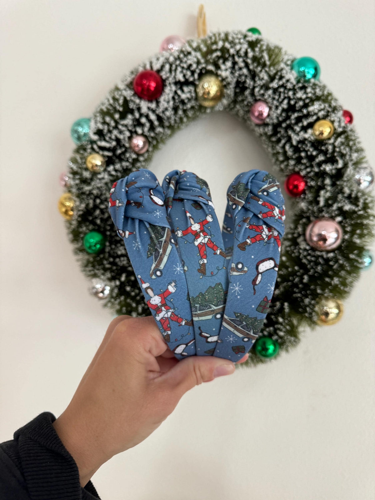Christmas Movies Top Knot Headband, holiday clark headband,  Hard Headband , Christmas Headband, Bendable Headband, Brynnbands