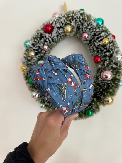Christmas Movies Top Knot Headband, holiday clark headband,  Hard Headband , Christmas Headband, Bendable Headband, Brynnbands