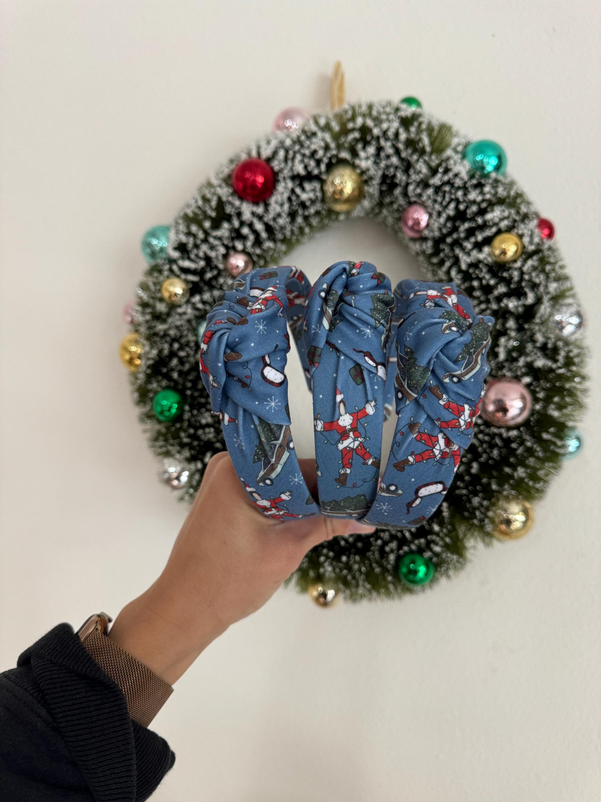 Christmas Movies Top Knot Headband, holiday clark headband,  Hard Headband , Christmas Headband, Bendable Headband, Brynnbands
