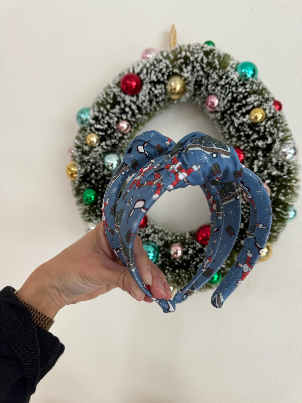 Christmas Movies Top Knot Headband, holiday clark headband,  Hard Headband , Christmas Headband, Bendable Headband, Brynnbands