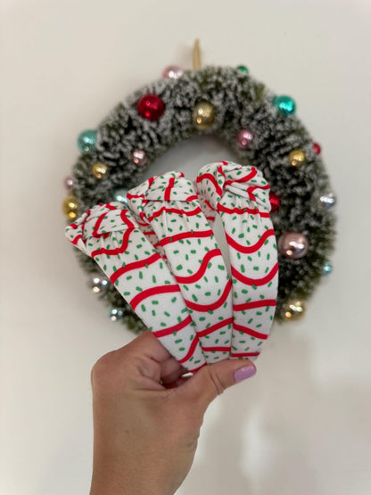 Christmas Tree Cake Headband: Bendable Holiday Top Knot