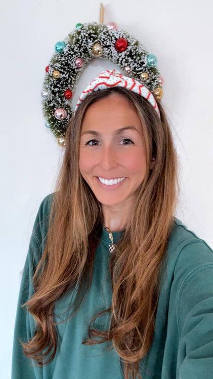 Christmas Tree Cake Headband: Bendable Holiday Top Knot
