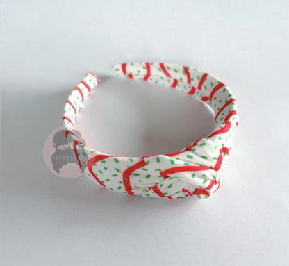 Christmas Tree Cake Headband: Bendable Holiday Top Knot