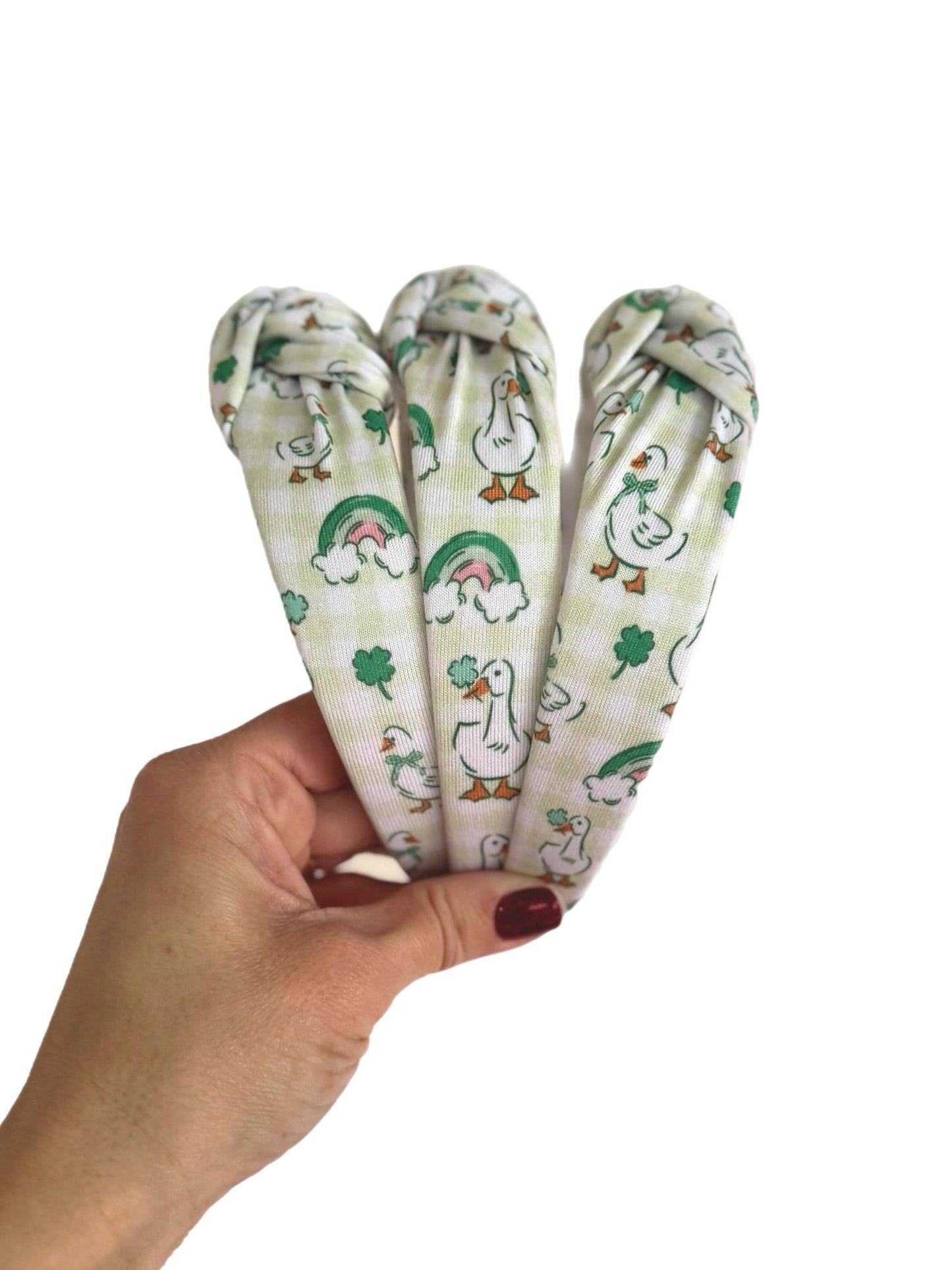 Lucky Ducks Headband, Shamrock Headband, Hard Headband, St Patricks Day,  St Pats, Irish Headband, Green Headband, Brynnbands