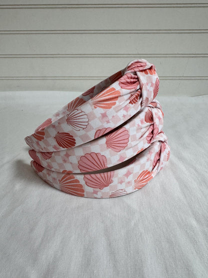 Seashells Knot Headband: Flexible Fit,
