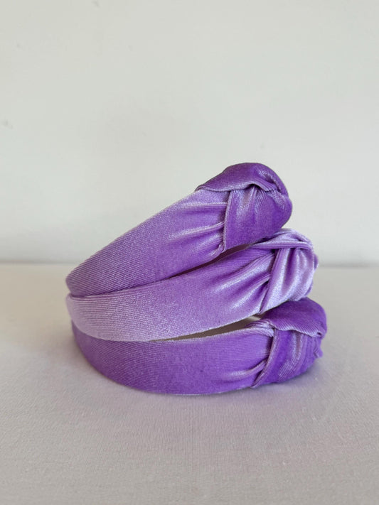 Lilac Velvet Top Knot Headband, Brynnbands,