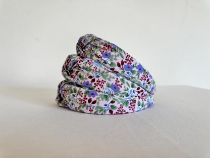 Rifle Paper Co Headband, Rosa Cotton, Hard Headband. Top Knot, Rifle Paper Co, Top Knot Headband, Brynnbands, Knotted Headband, Headband,