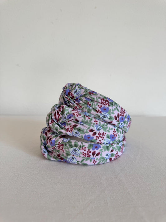 Rifle Paper Co Headband, Rosa Cotton, Hard Headband. Top Knot, Rifle Paper Co, Top Knot Headband, Brynnbands, Knotted Headband, Headband,