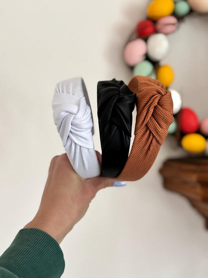 Knotted Hard Headband: Neutral Women's Headband