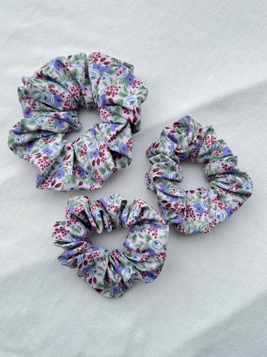 Rosa Rifle Paper Co Scrunchie, Floral Scrunchie, Soft Scrunchie, Flowers, Floral Hair Tie, Brynnbands, Pink Scrunchie