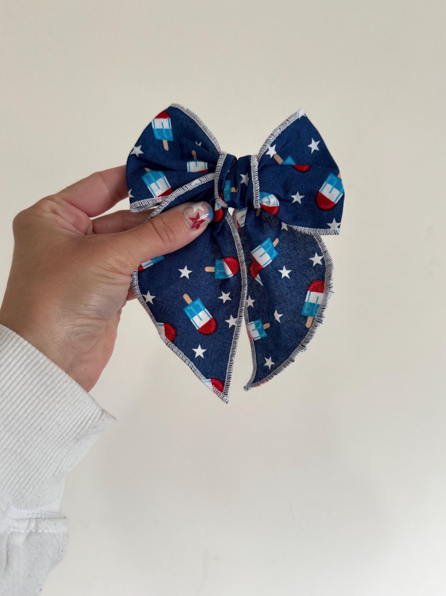 Bomb Pop Fable Bow Barrette: 4th of July Hair Clip