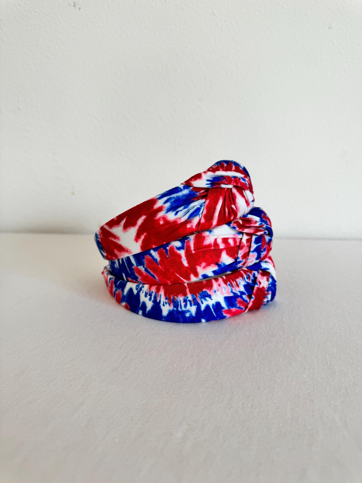 Red White Blue Tie Dye Headband: Patriotic 4th of July Hair Accessory