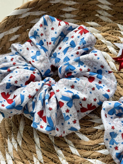 Baseball Bow Scrunchie: Handmade Hair Tie, Soft Fabric