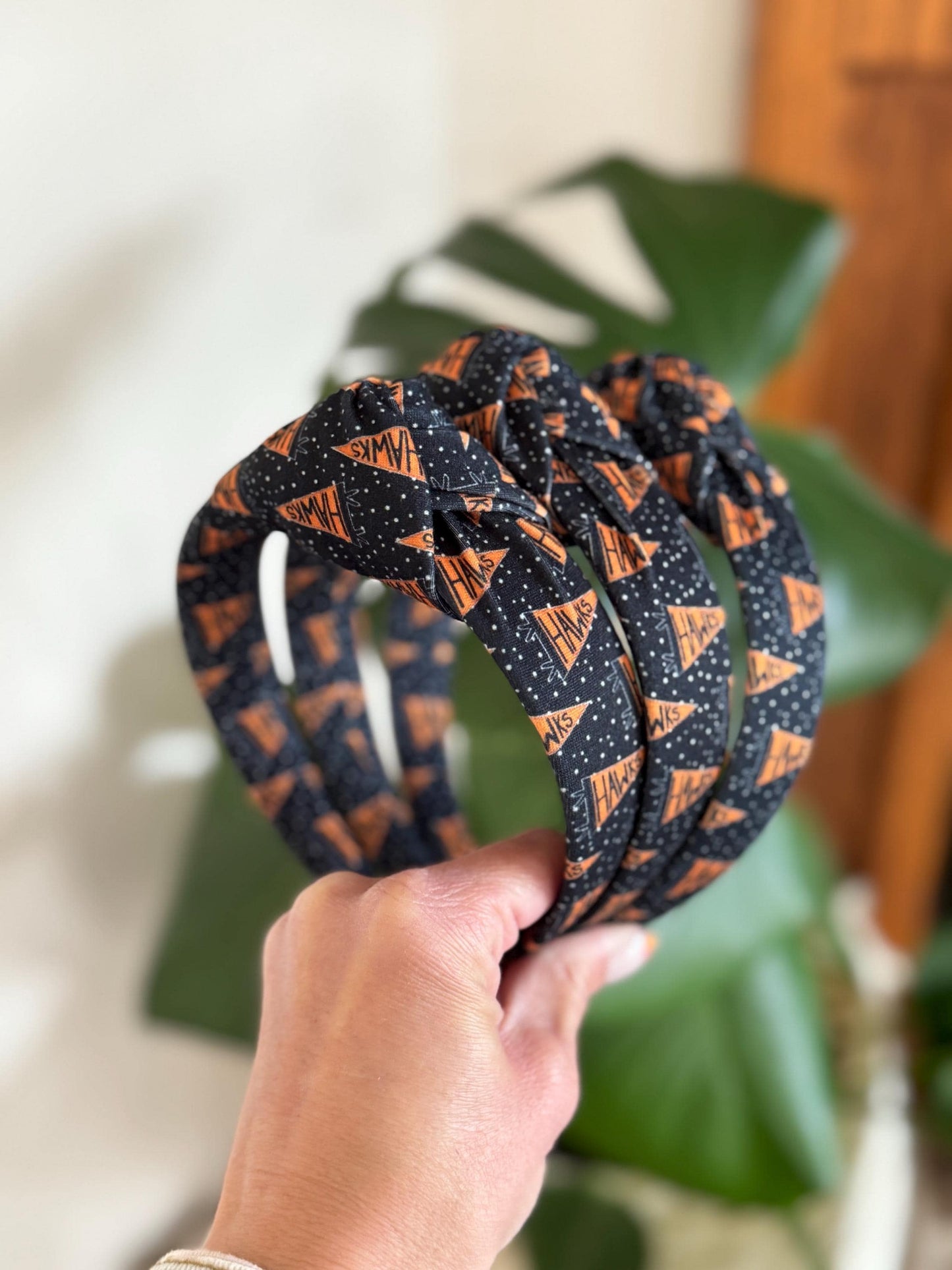 Hawks Top Knot Headband: School Spirit Knotted Hair Accessory