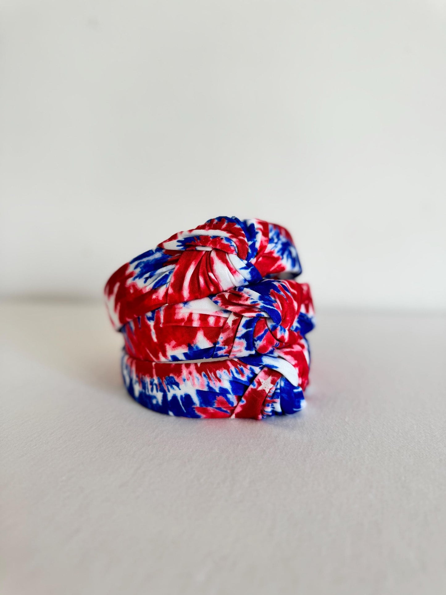 Red White Blue Tie Dye Headband: Patriotic 4th of July Hair Accessory