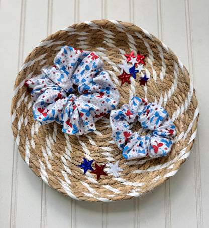 Baseball Bow Scrunchie: Handmade Hair Tie, Soft Fabric