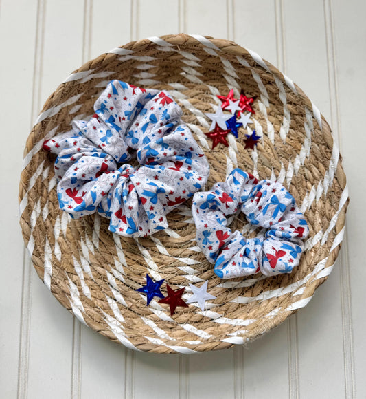 Baseball Bow Scrunchie: Handmade Hair Tie, Soft Fabric