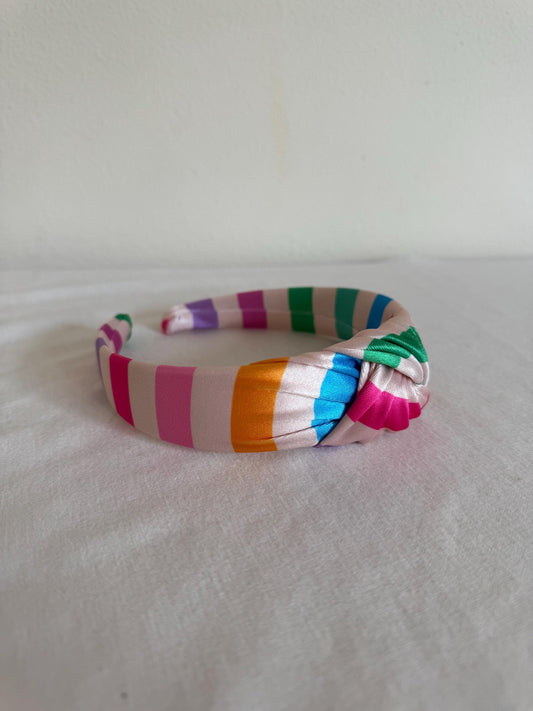 Rainbow Satin Headband, Hard Headband, Summertime Headband, Hard Headband, Brynnbands