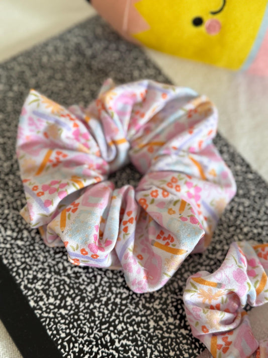 Watercolor Floral Scrunchie: Handmade Hair Accessory