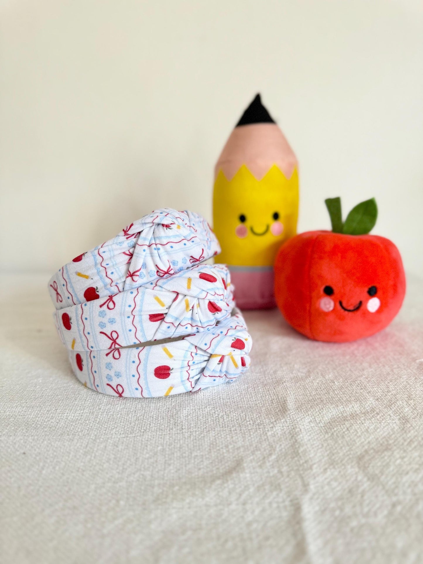 Apples & Bows Top Knot Headband - Back to School Teacher Style