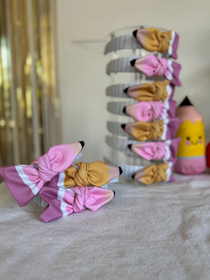Pencil Headband, Bow Hard Headband: Teacher Appreciation Gift