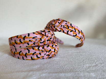 Retro Bats Knotted Headband, Halloween Fall Hair Accessory