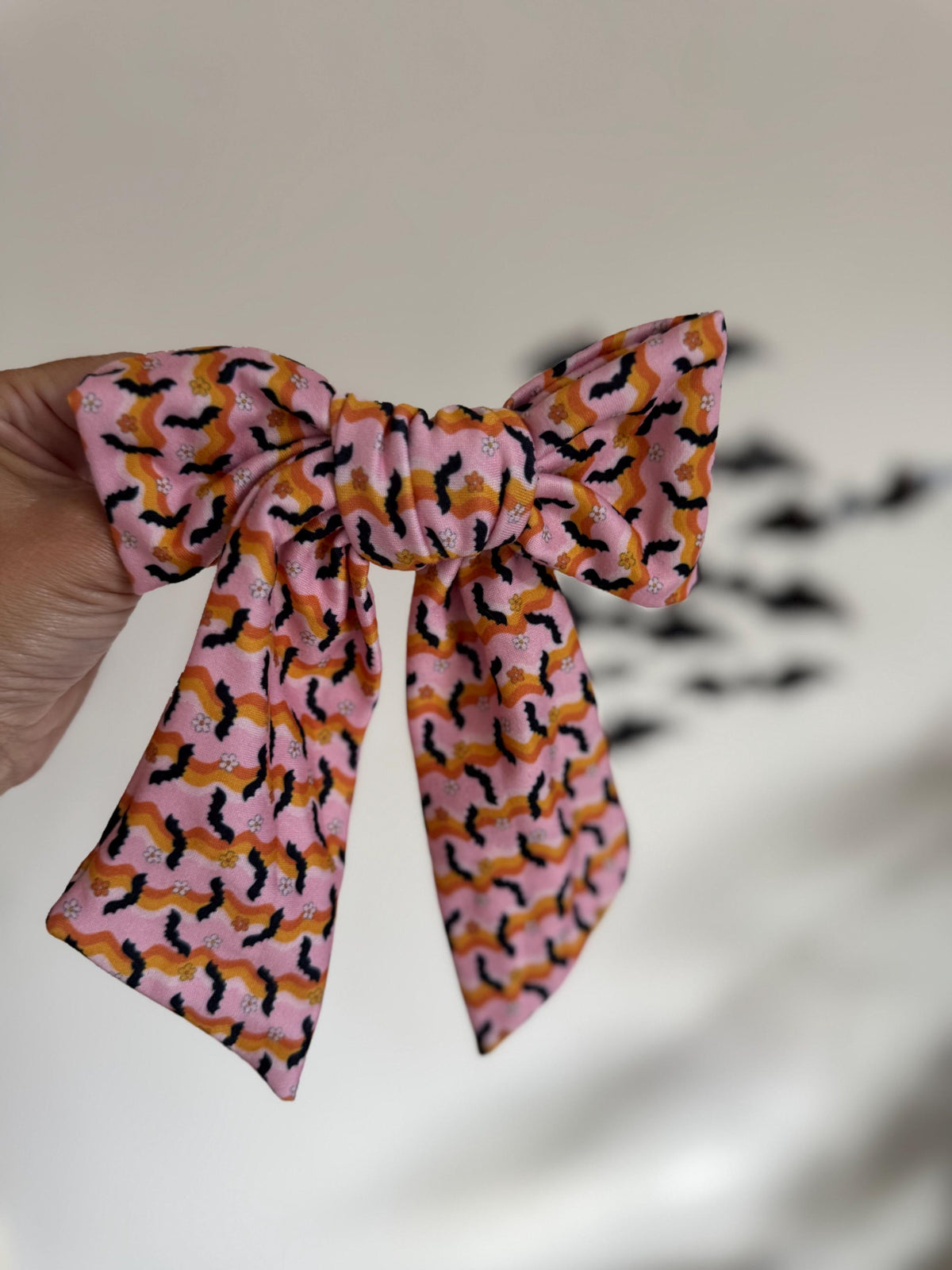 Retro Bats Bow, Floppy Bow