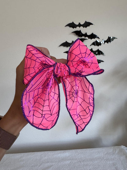 Pink Spiderwebs Fable Bow