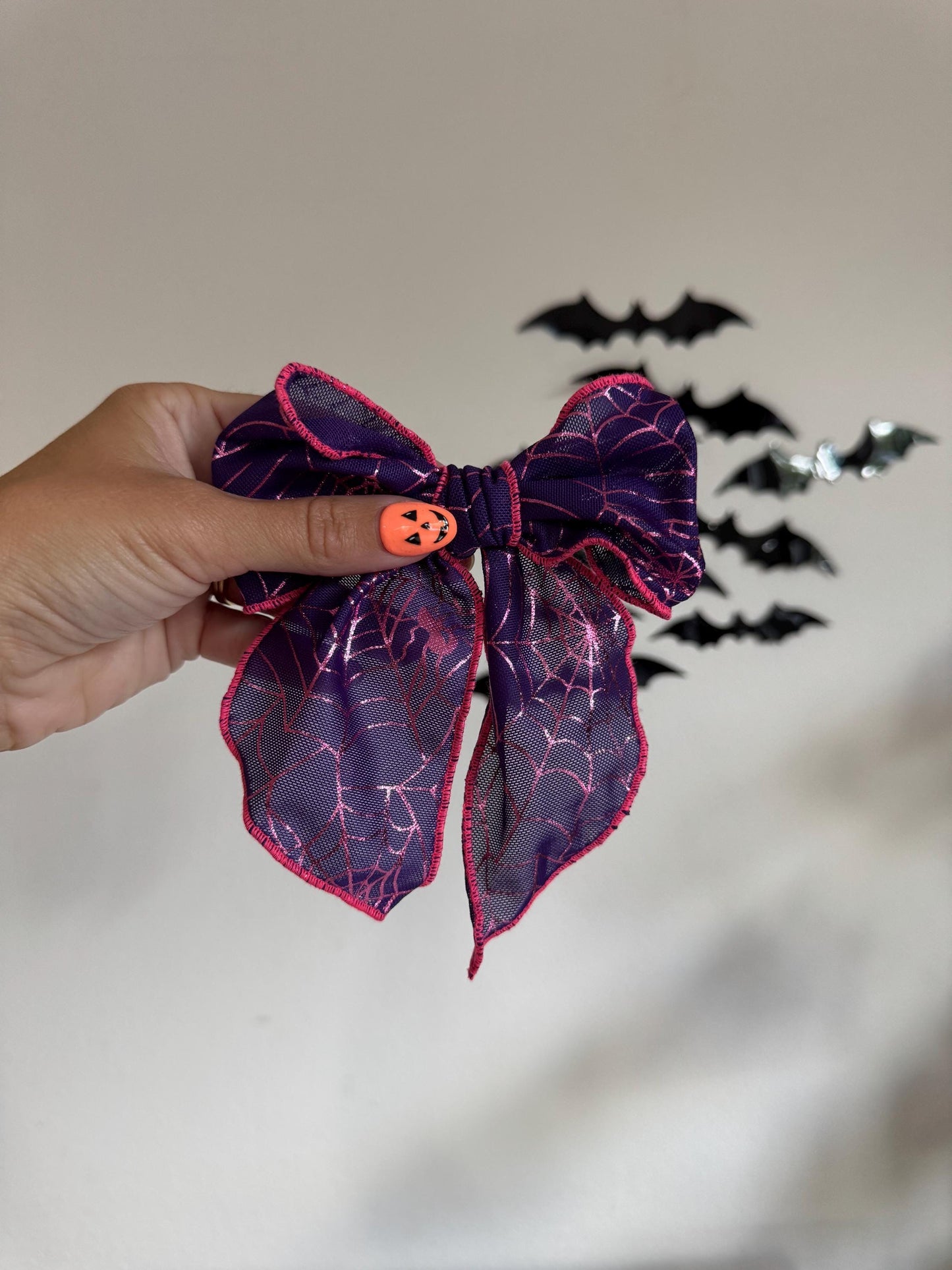 Purple Spiderwebs Fable Bow