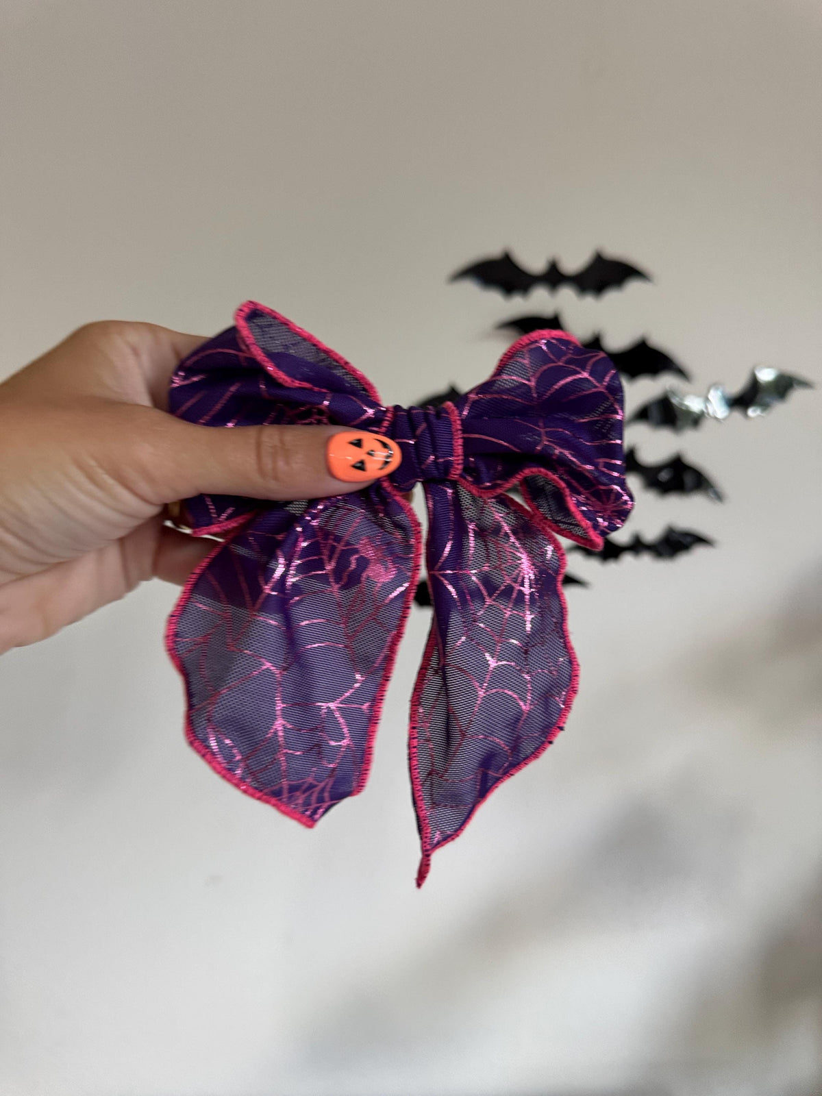 Purple Spiderwebs Fable Bow