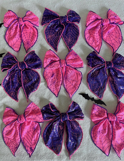 Purple Spiderwebs Fable Bow