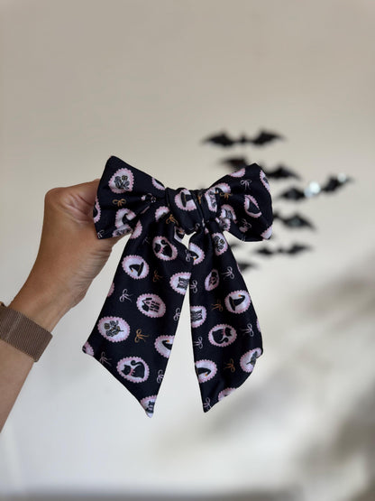 Black Halloween Floppy Bow