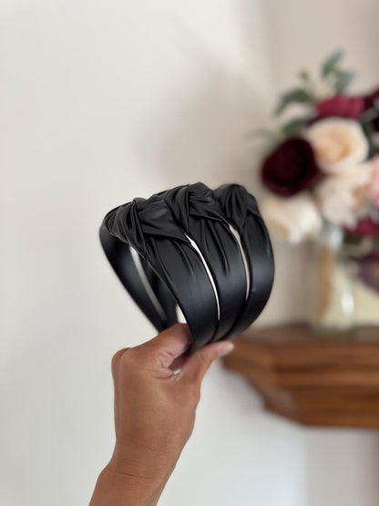 Handmade Pleather Top Knot Headband – Bendable, Comfortable Fit