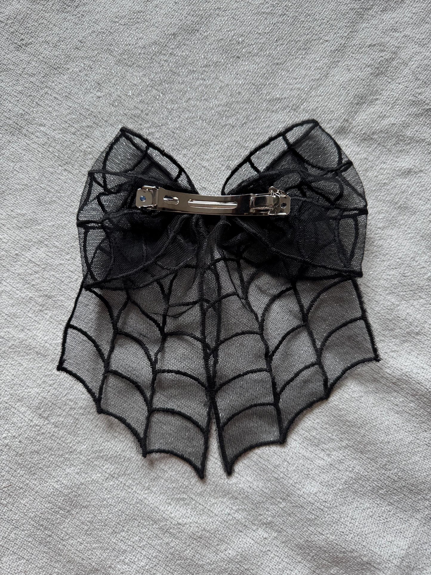 Mesh Halloween Hair Bow, Bat or Spiderweb Clip