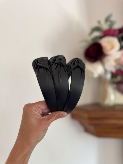 Handmade Pleather Top Knot Headband – Bendable, Comfortable Fit