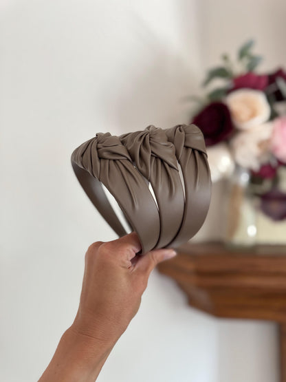 Handmade Pleather Top Knot Headband – Bendable, Comfortable Fit