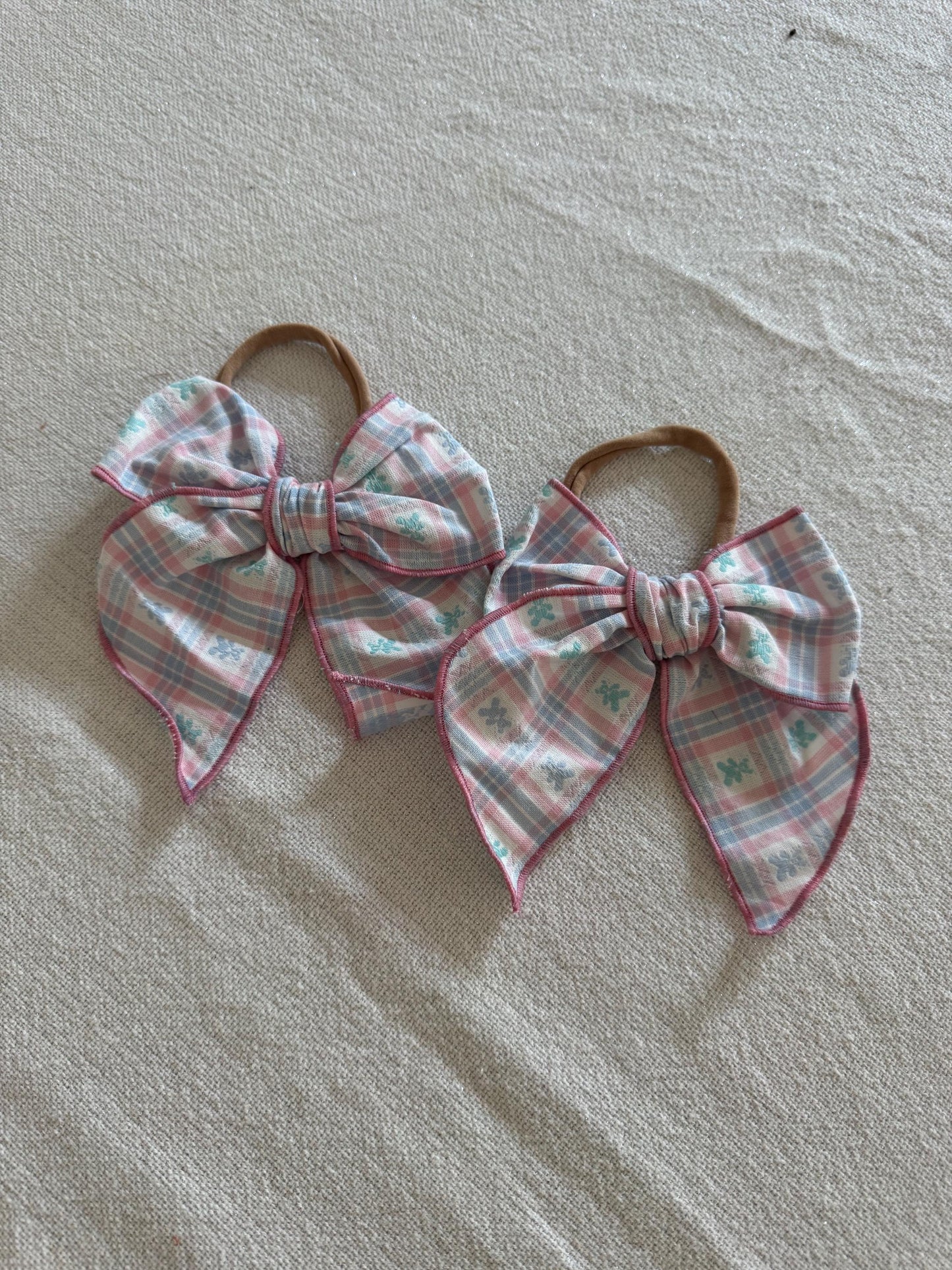 VINTAGE Teddy Bear Fable Bows, Bow Hair Clip, Barrette Hair Clip, Soft Hair Clip, Vintage Clip, Barrette, Brynnbands