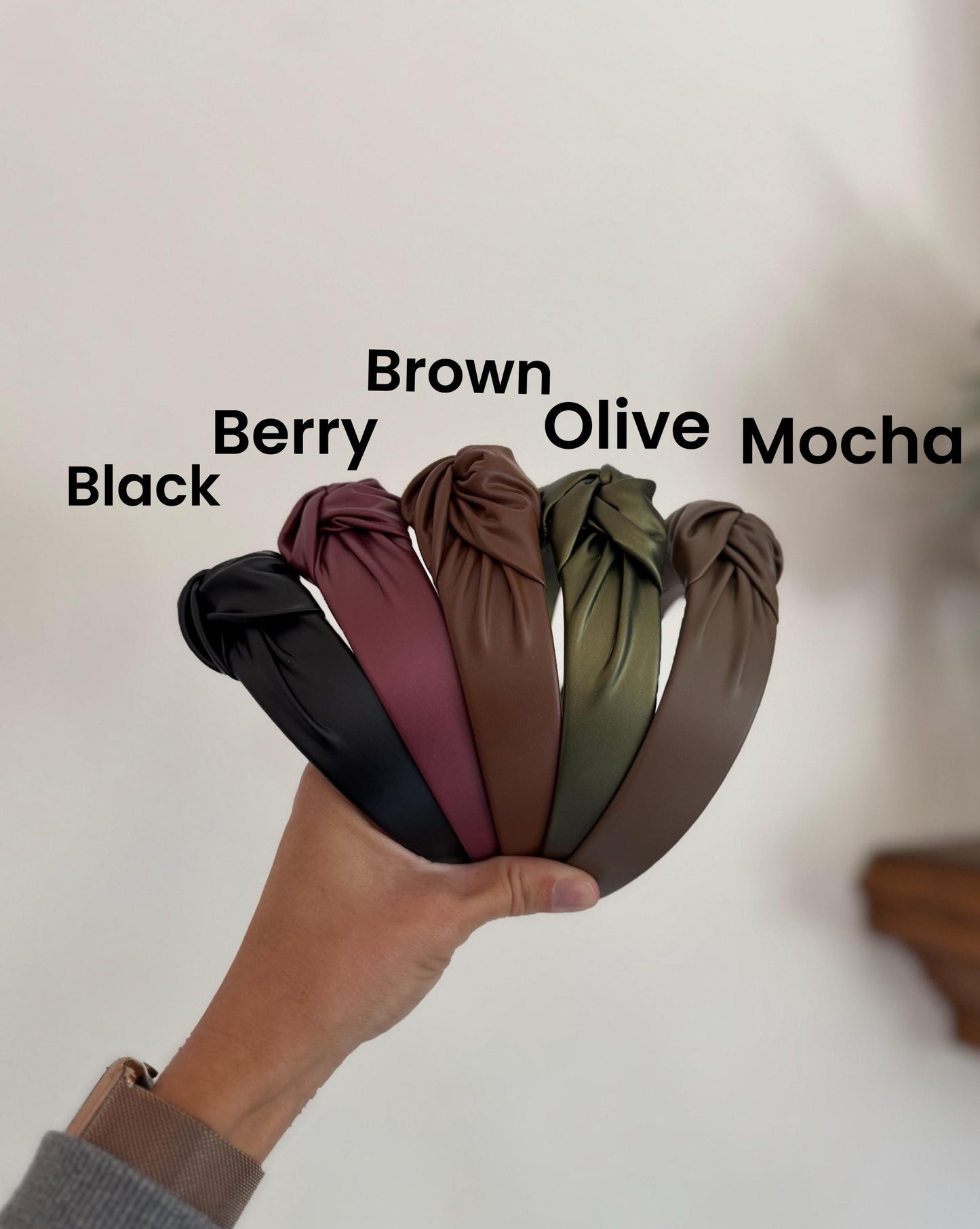 Handmade Pleather Top Knot Headband – Bendable, Comfortable Fit