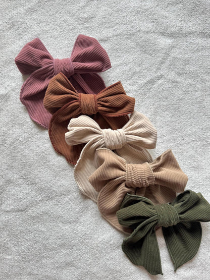 Handmade Corduroy Hair Bow, Alligator Clip or Barrette