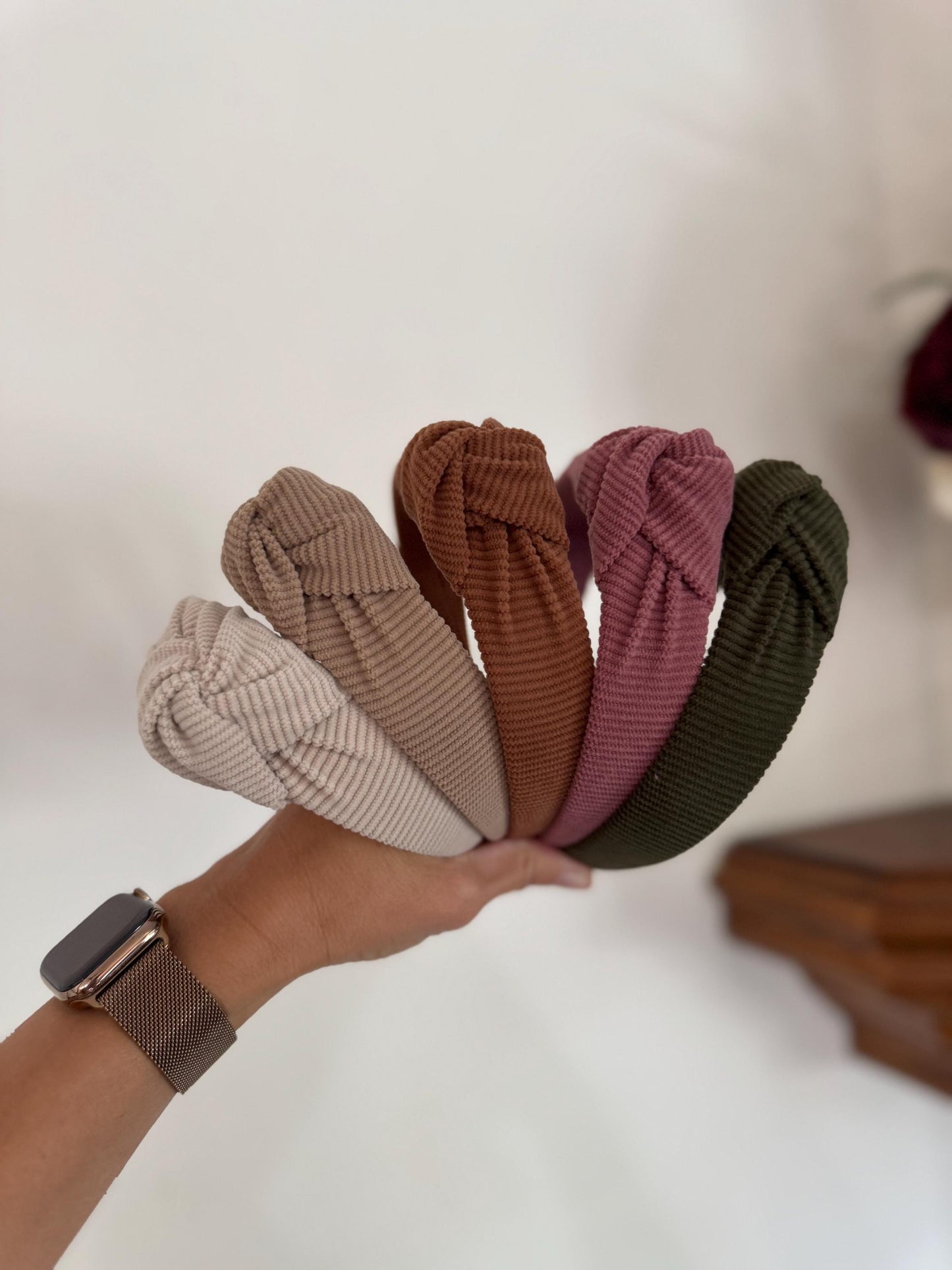 Handmade Soft Corduroy Headband, Fall Hair Accessory