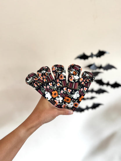 Ghost Library Books Top Knot Headband, Halloween Fall Hair