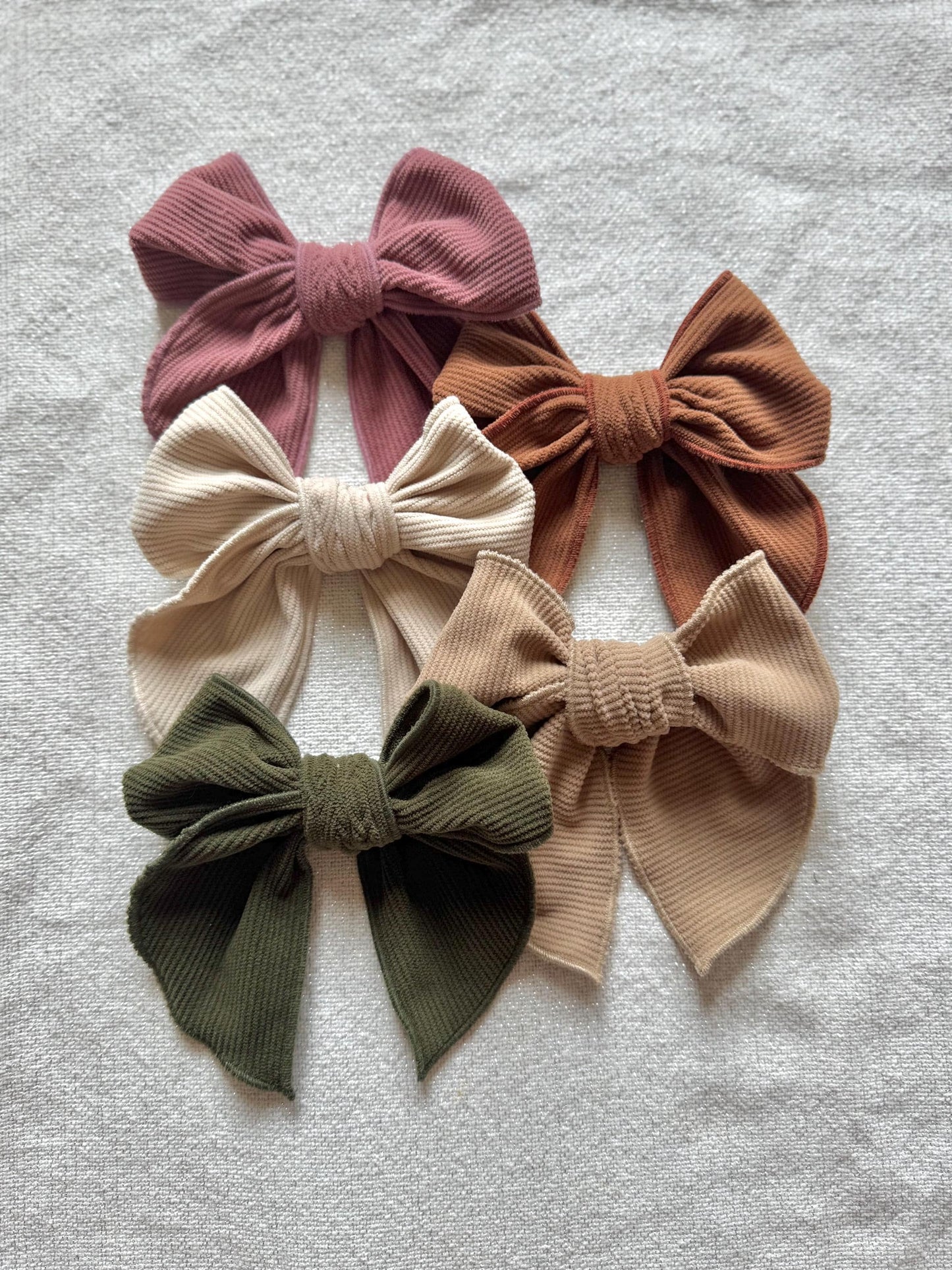 Handmade Corduroy Hair Bow, Alligator Clip or Barrette