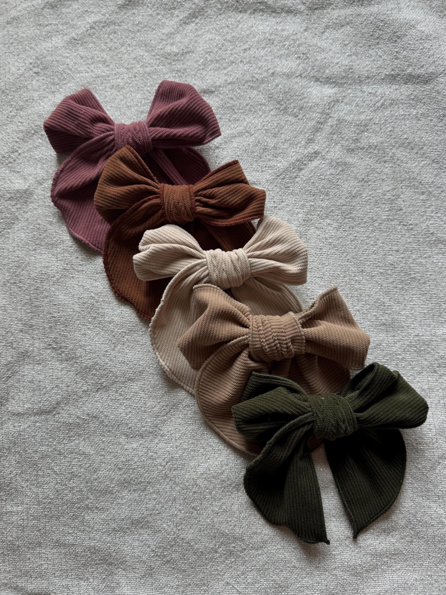 Handmade Corduroy Hair Bow, Alligator Clip or Barrette