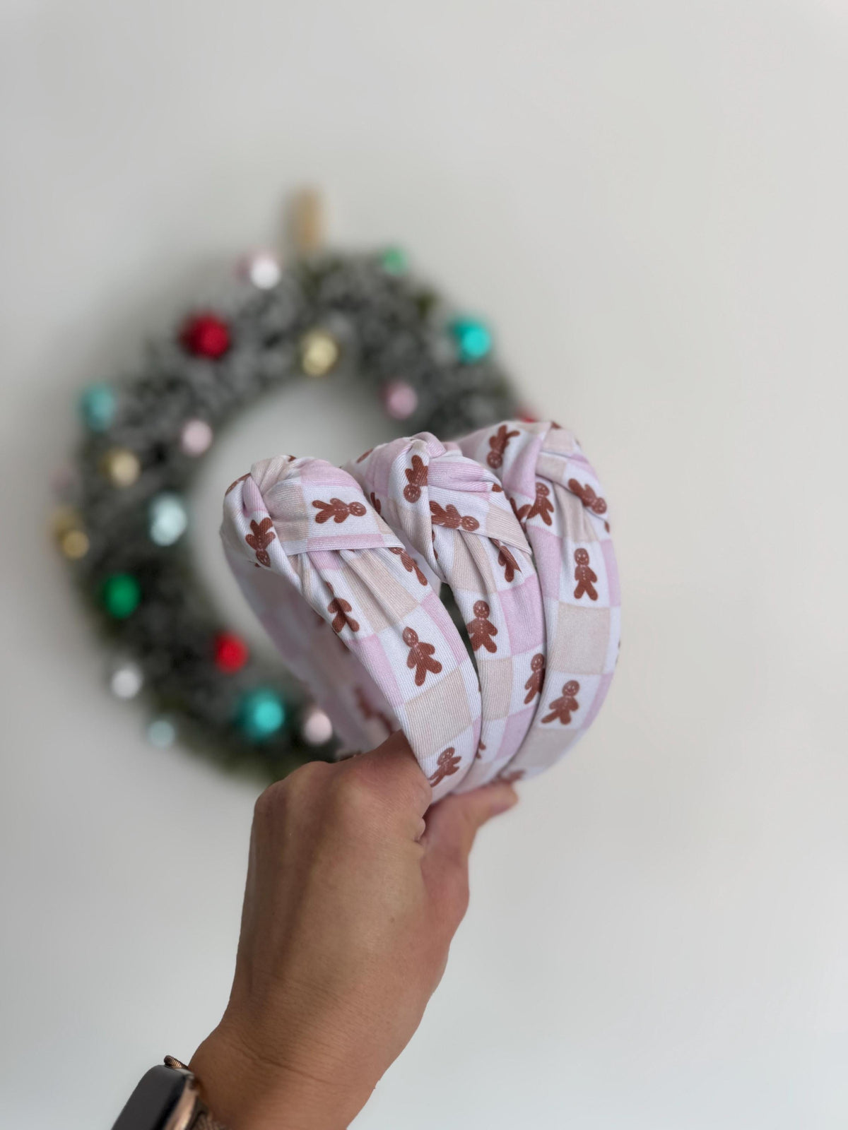 Gingerbread Men Top Knot Headband