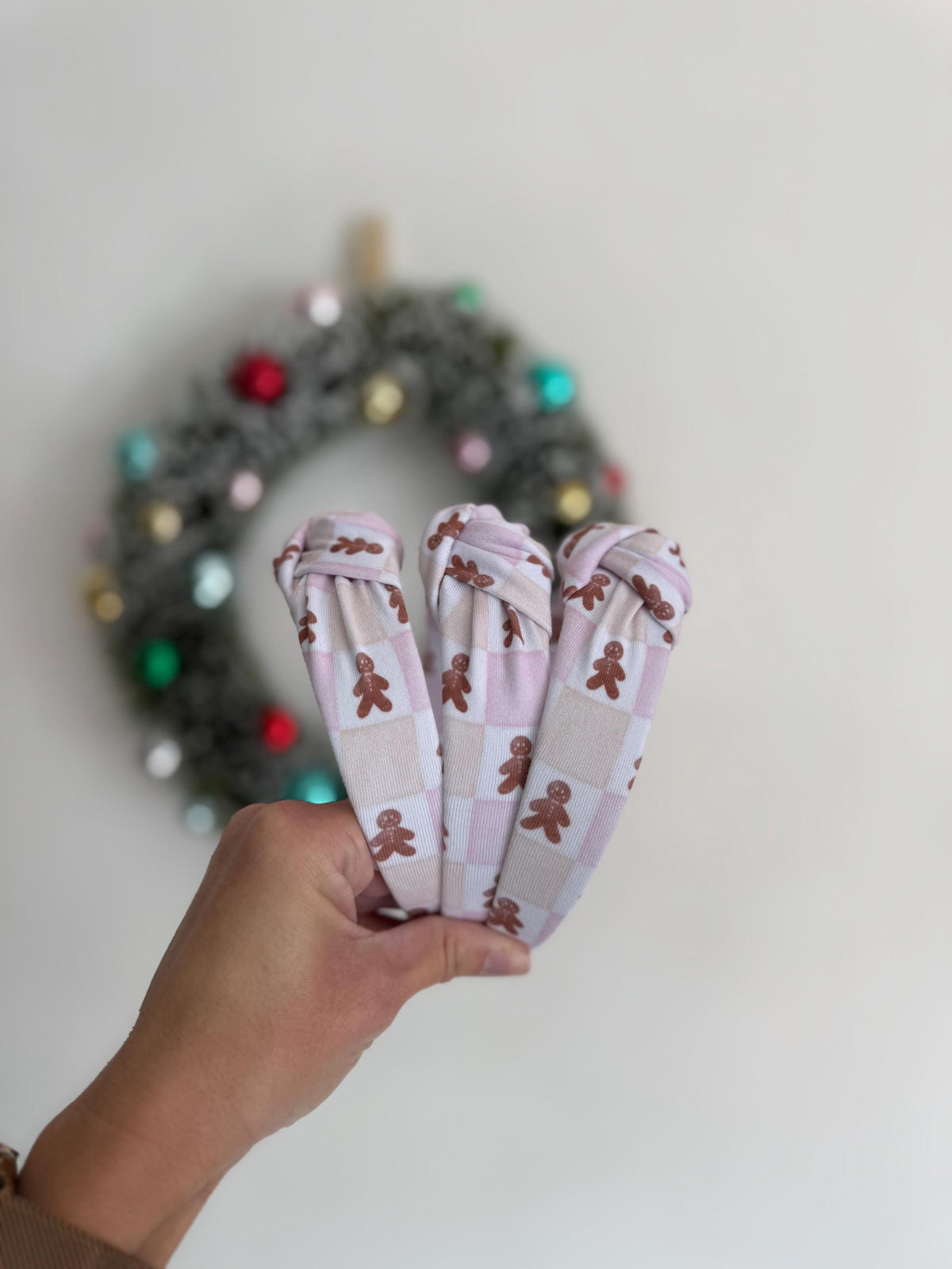 Gingerbread Men Top Knot Headband
