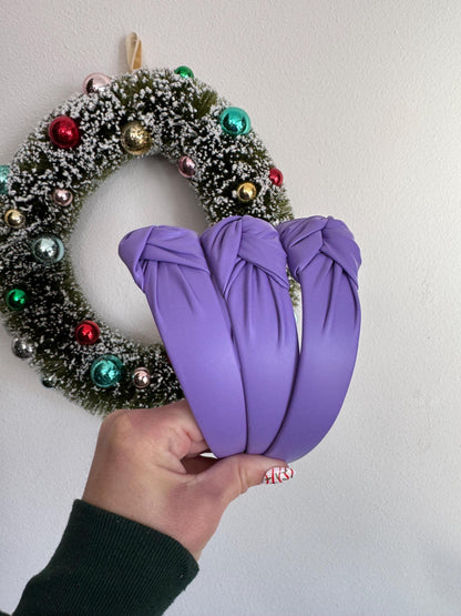 Handmade Purple Pleather Top Knot Headband – Brynnbands