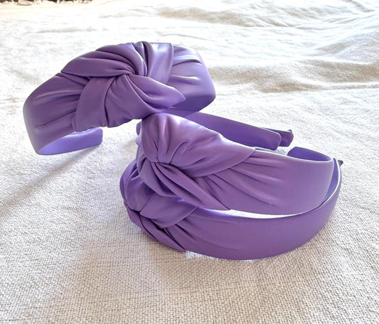 Handmade Purple Pleather Top Knot Headband – Brynnbands