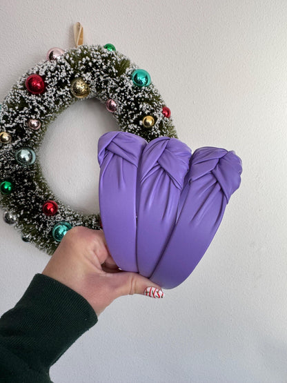 Handmade Purple Pleather Top Knot Headband – Brynnbands
